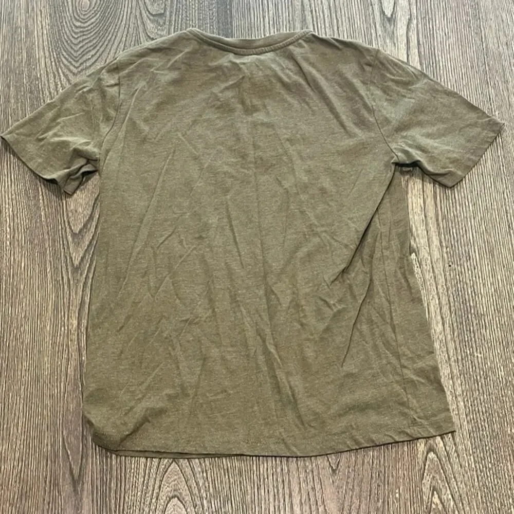 Gap Kids Boys Button Front T-Shirt Top Short Sleeve Army Green Size L 10-12